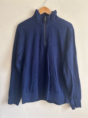 Lands’ End Quarter-Zip Pullover Sweater in Navy — Men’s Size M (38-40)